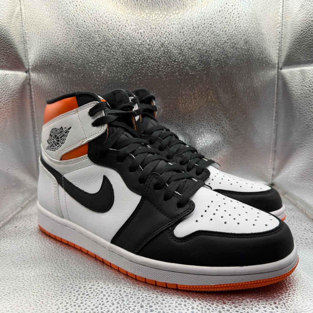 Size 10.5 Jordan 1 Retro High Electro Orange Mens Lace-Up Sneakers 555088-180